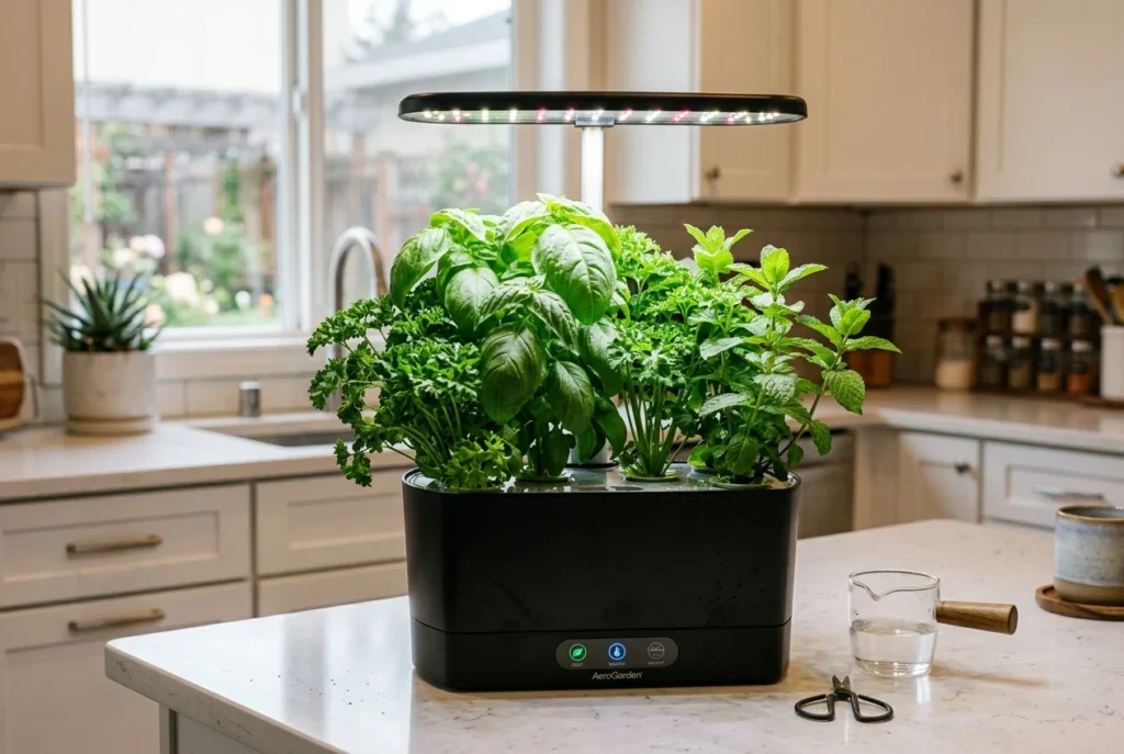 AeroGarden vs Click and Grow countertop smart garden test review