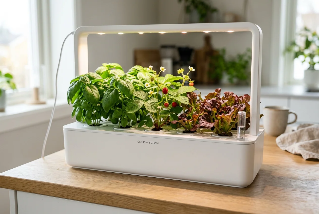 AeroGarden vs Click and Grow Smart Garden 9 countertop setup review