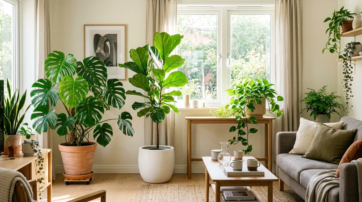 Do indoor plants attract bugs - healthy lush indoor plants thriving in a clean pest-free modern living room