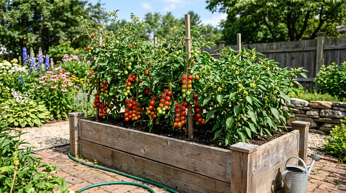 Raised bed north to south sunlight layout hierarchy diagram